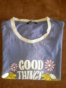 Blue Graphic Butterfly T-Shirt
