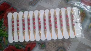 Set of 10 Red & Gold Rakhi Bracelets