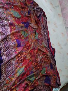 Embroidered Silk Saree with stones