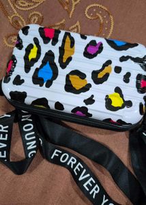 Leopard Print Mini Suitcase Bag