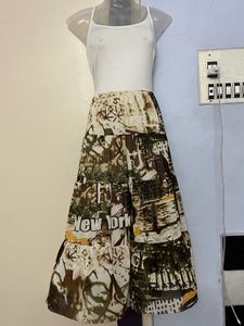 Pintrest Korean Tiered New York Print One Piece