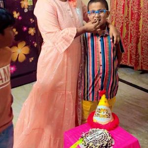 Elegant Peach Kurta with Flared Sleeves