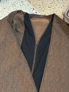 Brown &amp; Black Striped Abaya