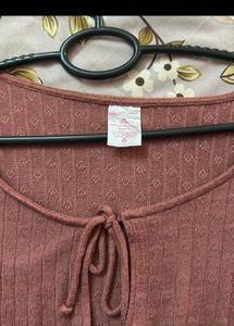 Ribbed Tie-Front Cropped Top