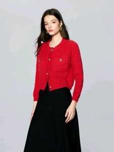 NEW WITH TAG Chic Red Knit Cardigan