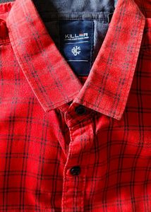 Killer Red Checkered Shirt For Men