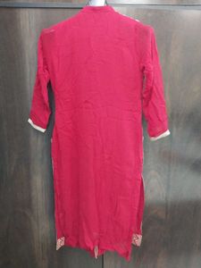 Red Embroidered Shirt With Pajami
