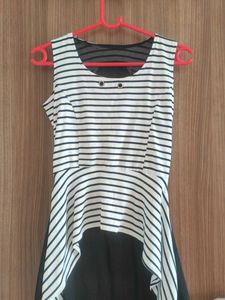 Striped High-Low Tunic Top