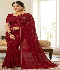 Elegant Maroon Saree with blouse