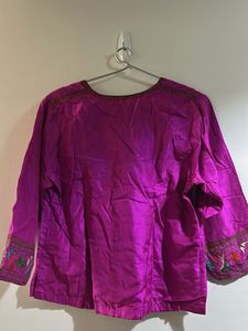 Vibrant Pink Embroidered Blouse