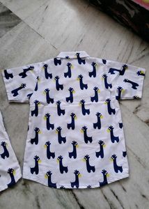 Giraffe Print Shirt Bottom Set