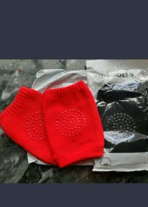 "Multicolor Baby Knee Pads for Crawling - Soft and Protective Knee Elbow Pads and Socks Set (2 Pairs) for Curious Crawlers" 👶🧦🌈
