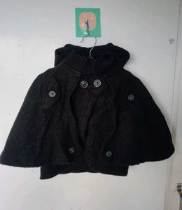 Stylish Dark Grey Cape Jacket