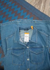 Sleeveless Denim Shirt Dress