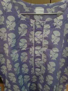 lilac Block Print Kurta