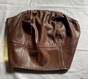 Brown Leather Corset Top
