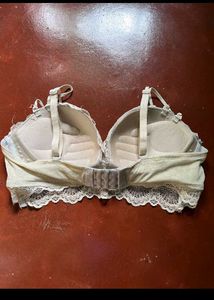 Lace Trim Padded Bras Set Size :36,34