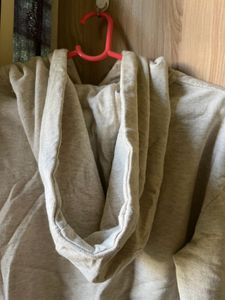 Beige Cropped Hoodie