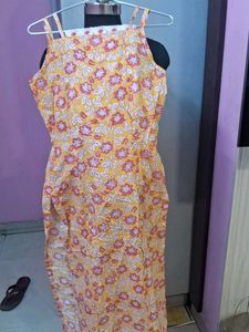 Yellow Floral Print  kurta plazzo n dupatta
