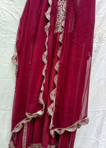 Grape Wine colour Kurta suit set