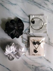 Butterfly Scrunchies & Jewelry Set