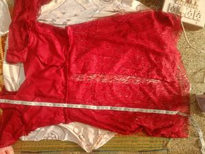 Marron satin Dandiya skirt with blouse