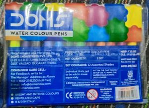 🆕 DOMS 12 Shades Watercolour Sketch Pen Set | Unique Push Resistant Tip With Bright &amp; Intense Colors | Non-Toxic &amp; Safe For Kids | Colourful Sketching, Doodling &amp; Mandala Art | Pack of 1
