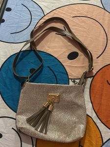 Sparkly Crossbody Bag with Tassels