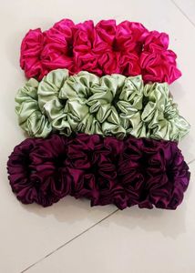 Satin Scrunchie Set - Vibrant Colors 18 pc se