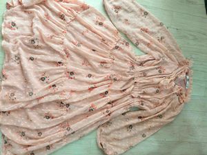 Pink Floral Ruffle Dress