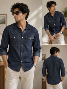 Men's Dark Wash Denim Shirt
