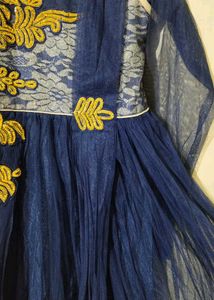Navy Blue Anarkali Gown With Attatch Dupatta