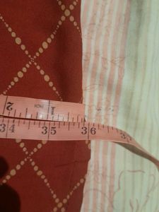 Red Checkered Kurtha With Gold pattern,Size-S