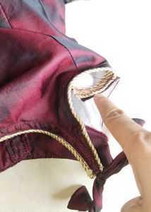 Maroon gown with Gold Border