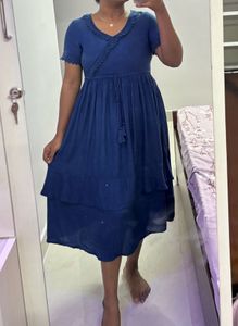 Chic Blue Midi Dress