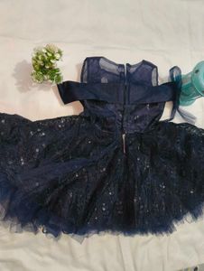 Elegant Navy Blue Girls' Party Dress