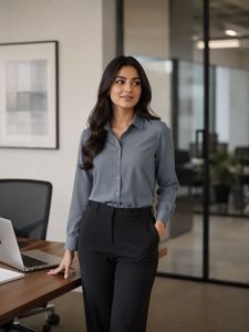 Classic Grey Button-Up Shirt