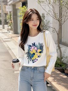 White Top with Floral Print