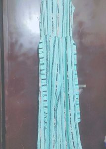 Light Cyan Color Striped Jumpsuit for 32 Bust