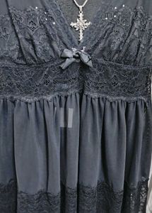 Elegant Black Lace Nightgown