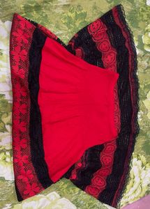 Red &amp; Black net Skirt