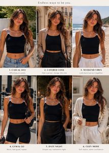 Stylish Black Crop Top with Typography Straps