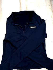 Navy Long Sleeve Mock Neck Top