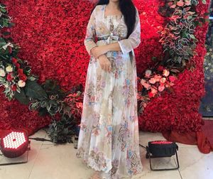 Elegant Floral Print Ethnic Gown with Jacket