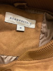Aeropostale Varsity Jacket (Brown Suede)