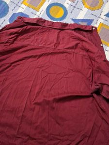 Men's Maroon Button-Down Shirt