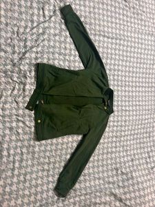 Chic Green Casual Jacket