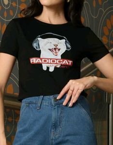 Shein Cute Radiocat Graphic T-Shirt