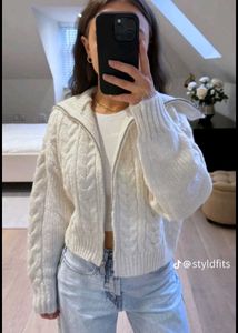 Cozy Cable Knit Zip-Up Sweater