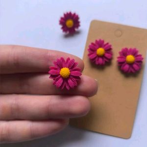 Handmade Clay Daisy Stud Earrings